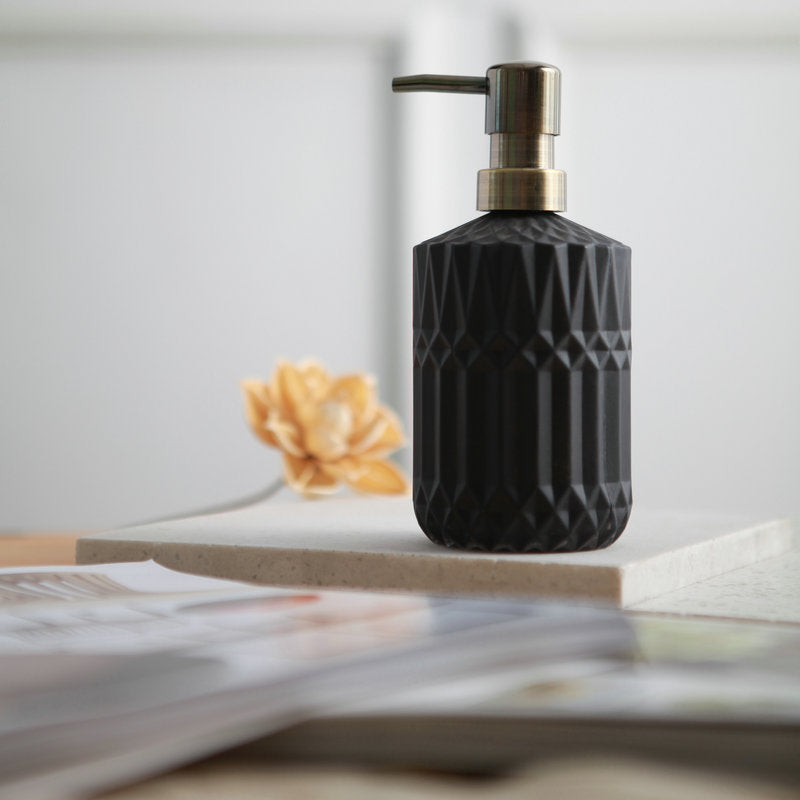 Naya Vault | Diamond Pattern Glass Soap Dispenser