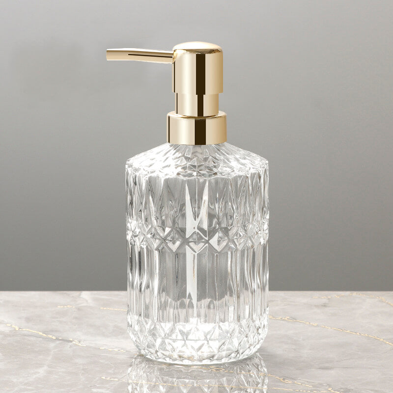 Naya Vault | Diamond Pattern Glass Soap Dispenser