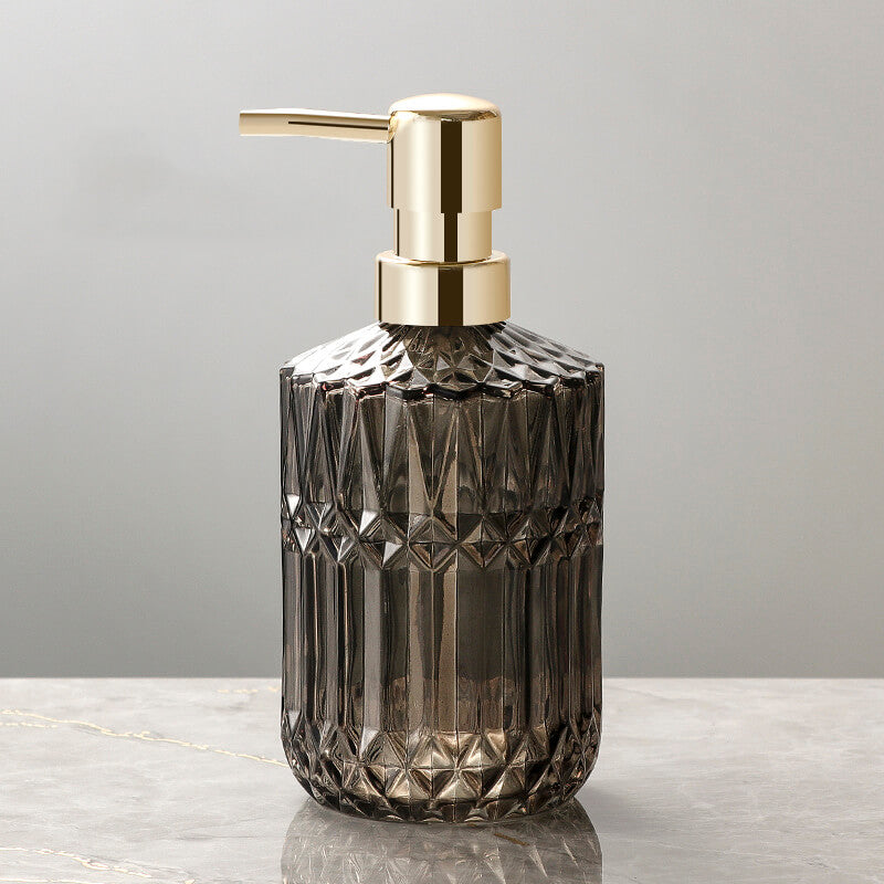 Naya Vault | Diamond Pattern Glass Soap Dispenser