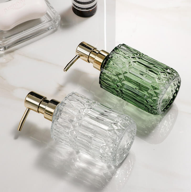 Naya Vault | Diamond Pattern Glass Soap Dispenser