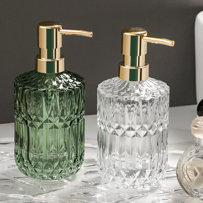 Naya Vault | Diamond Pattern Glass Soap Dispenser