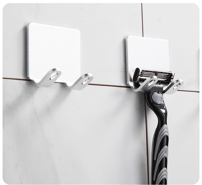 Naya Vault | Punch-free Razor Holder Storage Hook (1/2/3 Pieces) - Wall Mounted Men's Razor Shelf for the Bathroom
