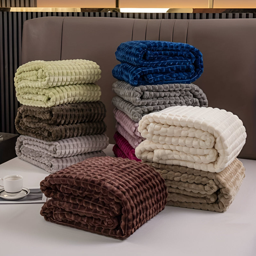 BowLift | EliteWave Plaid - Ultrafluffy structured coral fleece blanket
