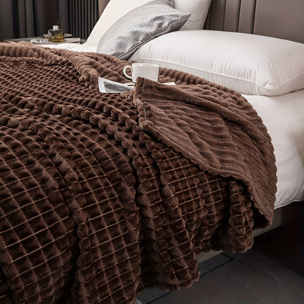 BowLift | EliteWave Plaid - Ultrafluffy structured coral fleece blanket