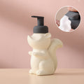 Naya Vault | Ceramic Soap Dispenser, Squirrel Foam Pump Bathroom Bottle, Animal Design, Refillable Reusable Lotion Pump for Bathroom Kitchen, 510ml/17.2oz