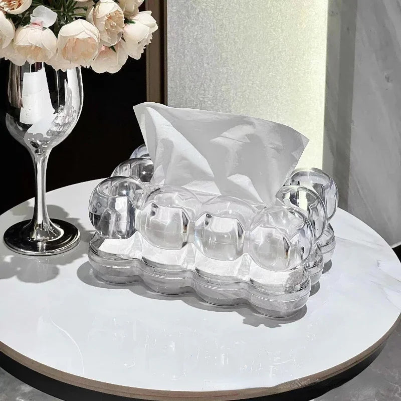 Naya Vault | LumiScape Tissue Box – Sculptural Acrylic Design for Modern Elegance