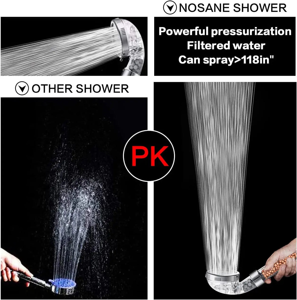 Naya Vault | High Pressure Water-Saving Shower Head with Filter - AquaGlow