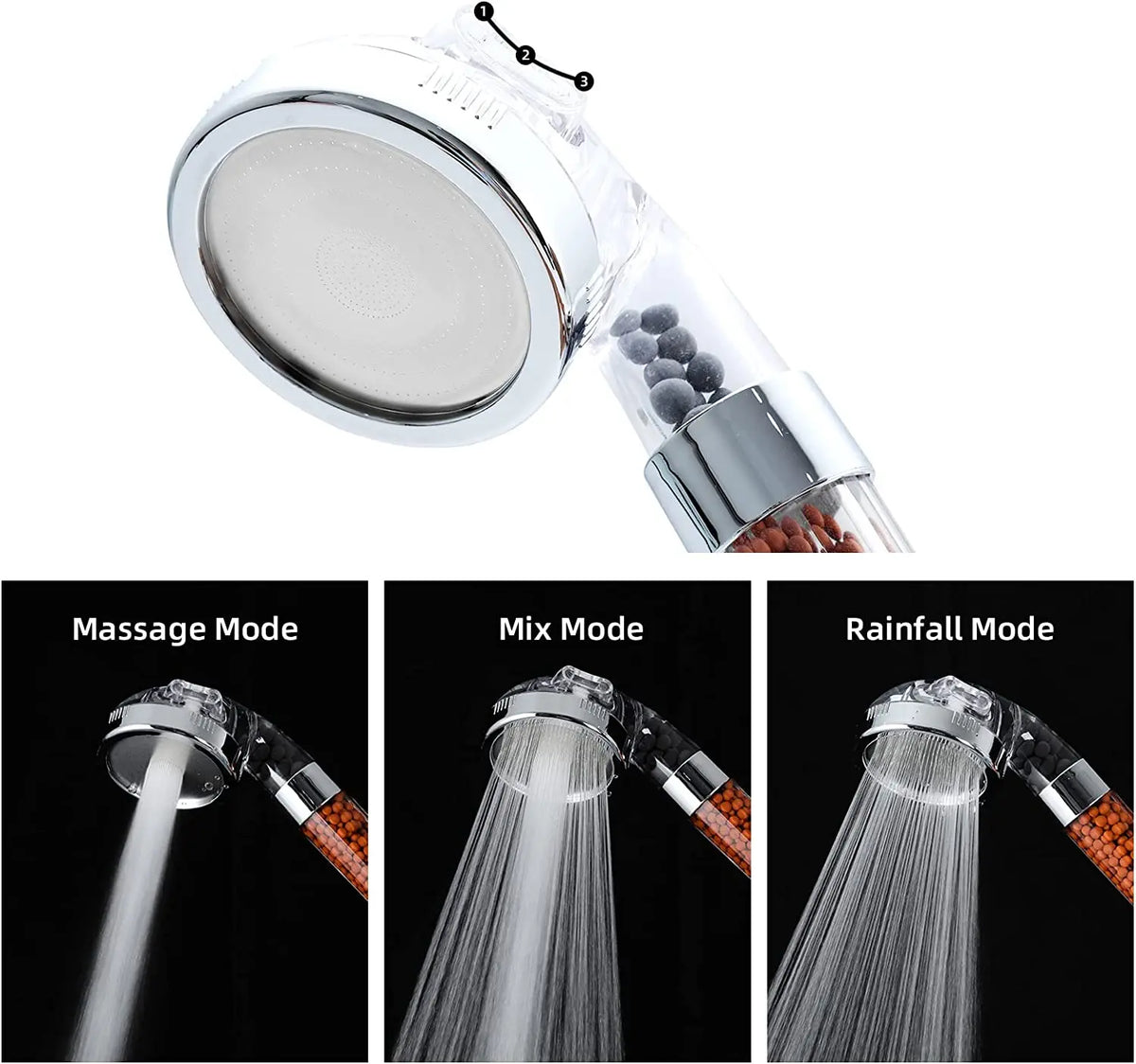 Naya Vault | High Pressure Water-Saving Shower Head with Filter - AquaGlow