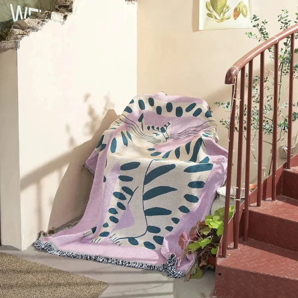 BowLift | Abstract Woven Wall Tapestry Throw Blanket