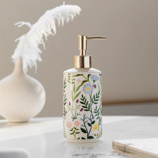 Naya Vault | Soap dispenser made of ceramic with floral design