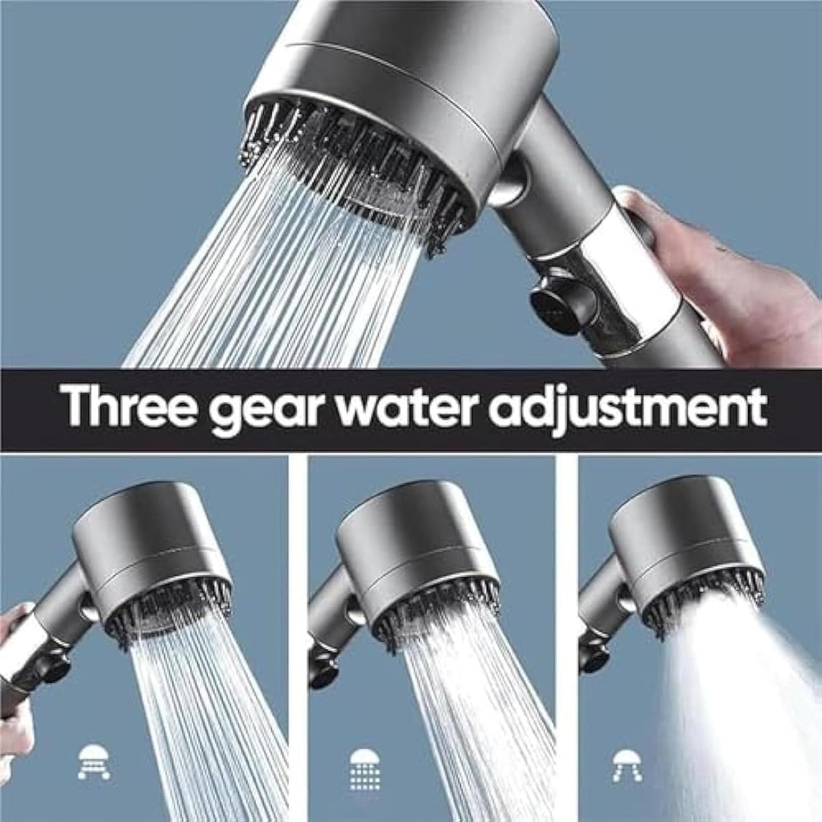 BowLift | High-pressure massage shower head - Handheld shower with 3 spray types and filters