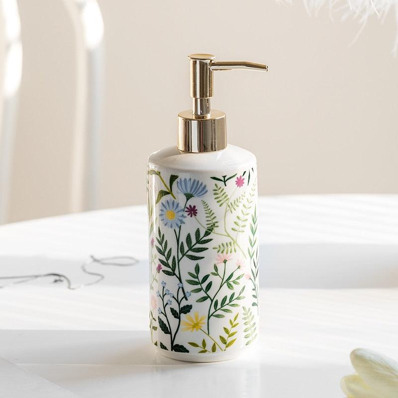 Naya Vault | Distributeur de savon en céramique à motif floral