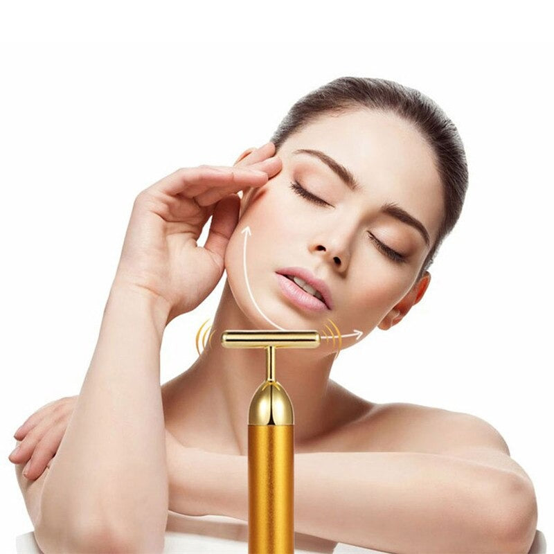 Naya Vault | Energy 24K Gold T Beauty Bar Facial Roller Massager
